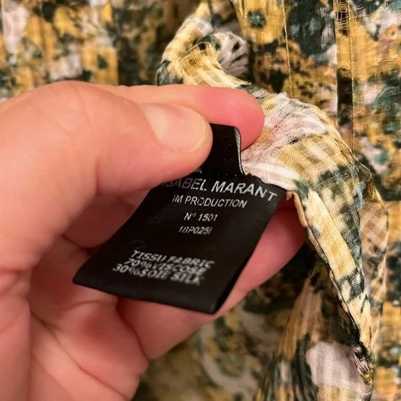 Isabel Marant yellow floral top - size 10 - silk blend - beautiful summer top - Picture 7 of 12